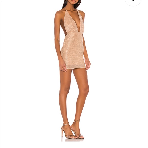 Size M, GOLD superdown dress - Picture 1 of 1